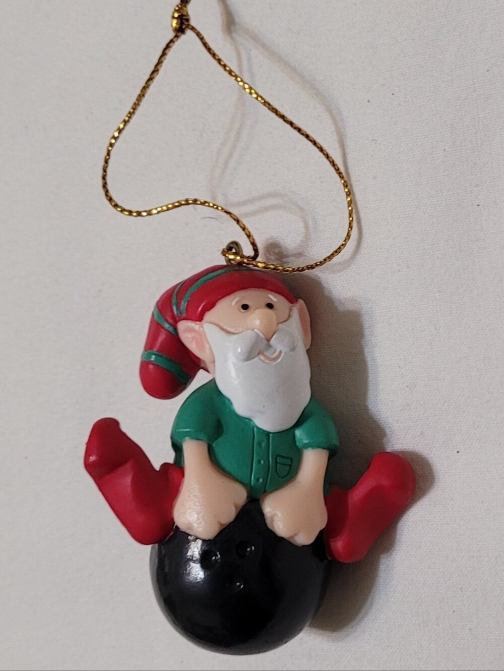 💰 (3 For $15) VTG Avon "Elves Day Off" Ornament,  Bowling - GUC, Circa 1990's